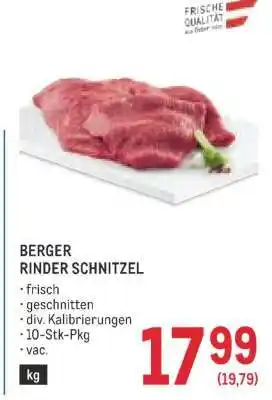 Metro Berger Rinder Schnitzel Angebot