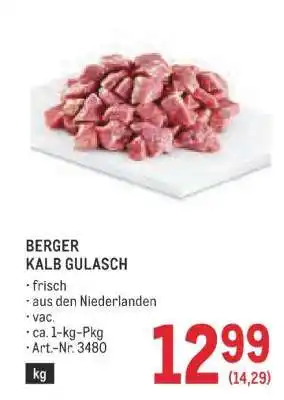 Metro BERGER KALB GULASCH Angebot