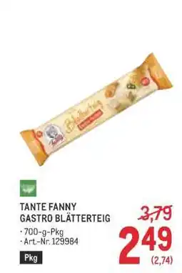 Metro TANTE FANNY GASTRO BLÄTTERTEIG Angebot