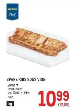 Metro SPARE RIBS SOUS VIDE Angebot