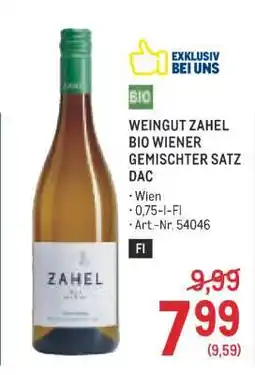 Metro Weingut Zahel BIO Wiener Gemischter Satz DAC Angebot