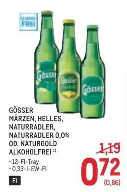 Metro GÖSSER MÄRZEN, HELLES, NATURRADLER, NATURRADLER. 0,0% OD. NATURGOLD ALKOHOLFREI Angebot