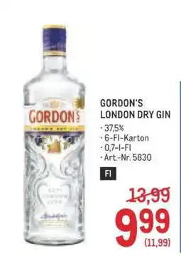 Metro Gordon’s London Dry Gin Angebot
