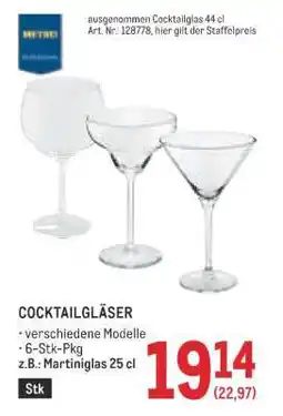 Metro COCKTAILGLÄSER Angebot