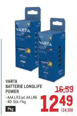 Metro VARTA BATTERIE LONGLIFE POWER Angebot