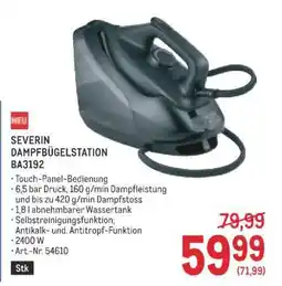 Metro SEVERIN DAMPFBÜGELSTATION BA3192 Angebot