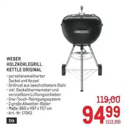 Metro Weber Holzkohlegrill Kettle Original Angebot