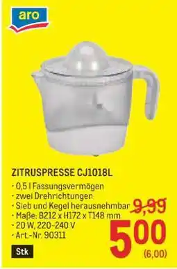 Metro ZITRUSPRESSE CJ1018L Angebot