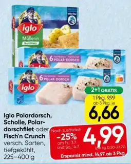 Eurospar Iglo polardorsch, scholle, polar- dorschfilet oder fisch'n crunch Angebot
