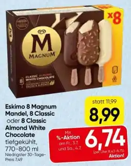 Eurospar Eskimo 8 magnum mandel, 8 classic oder 8 classic almond white chocolate Angebot