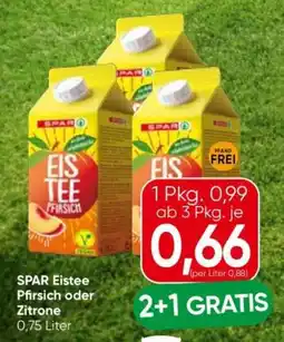 Eurospar Spar eistee pfirsich oder zitrone Angebot