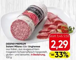 Eurospar Despar premium salami milano oder ungherese Angebot