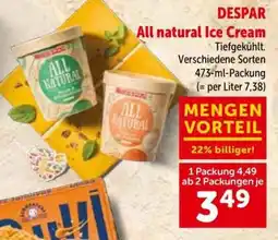 Interspar Despar all natural ice cream Angebot