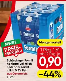 Eurospar Schärdinger formil haltbare vollmilch 3,5% oder leicht- milch 0,5% fett Angebot