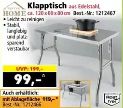Norma Klapptisch aus edelstahl Angebot