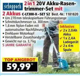 Norma 2 in 1 20v akku-rasen- trimmer-set mit Angebot