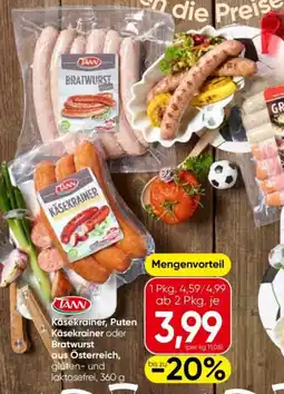 Eurospar Käsekrainer oder bratwurst aus österreich Angebot