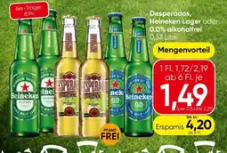 Eurospar Desperados heineken lager oder 0.0% alkoholfrei Angebot