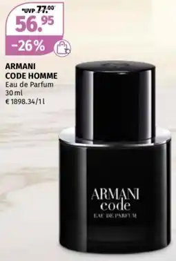 Müller Armani code homme Angebot