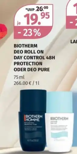 Müller Biotherm deo roll on day control 48h protection oder deo pure Angebot