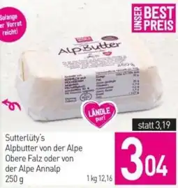 Sutterlüty Sutterlüty's alpbutter von der alpe obere falz oder von der alpe annalp Angebot