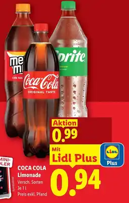 Lidl Coca cola limonade Angebot