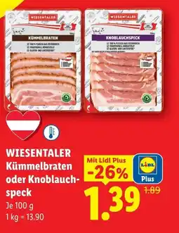 Lidl Wiesentaler kümmelbraten oder knoblauch speck Angebot