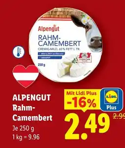 Lidl Alpengut rahm camembert Angebot