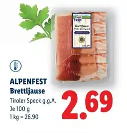Lidl Alpenfest brettljause Angebot