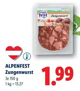 Lidl Alpenfest zungenwurst Angebot
