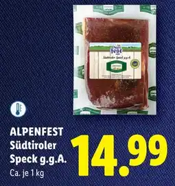Lidl Alpenfest südtiroler speck g.g.a. Angebot