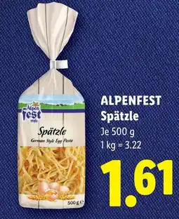 Lidl Alpenfest spätzle Angebot
