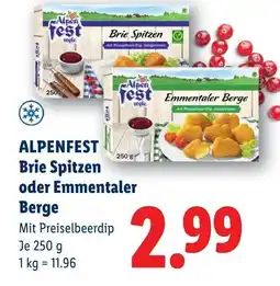 Lidl Alpenfest brie spitzen oder emmentaler berge Angebot