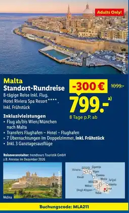 Lidl Malta standort rundreise Angebot