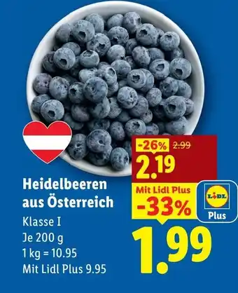 Lidl Heidelbeeren aus Österreich Angebot