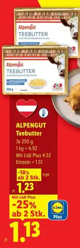 Lidl Alpengut teebutter Angebot