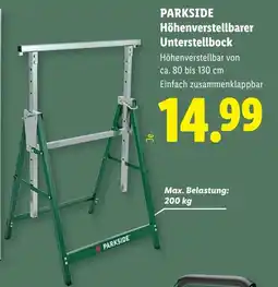 Lidl Parkside höhenverstellbarer unterstellbock = Angebot