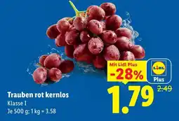 Lidl Trauben rot kernlos Angebot