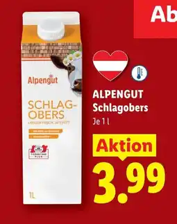 Lidl Alpengut schlagobers Angebot