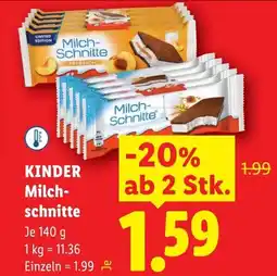 Lidl Kinder milch schnitte Angebot