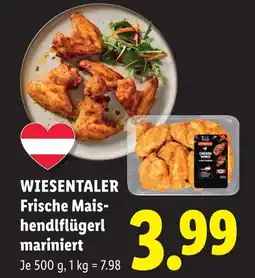 Lidl Wiesentaler frische mais hendlflügerl mariniert Angebot