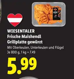 Lidl Wiesentaler frische maishendl grillplatte gewürzt Angebot