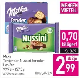 Sutterlüty Milka tender 4er, nussini 5er oder leo 3er Angebot
