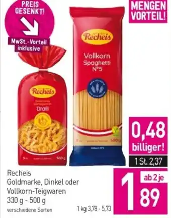 Sutterlüty Recheis Goldmarke, Dinkel oder Vollkorn-Teigwaren Angebot