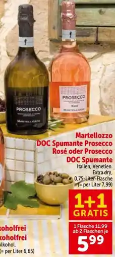 Interspar Martellozzo DOC Spumante Prosecco Rosé oder Prosecco DOC Spumante Angebot