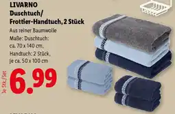Lidl Livarno duschtuch/ frottier-handtuch, 2 stück Angebot
