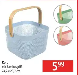 Pagro Diskont Korb mit Bambusgriff, Angebot