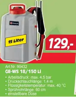 Zgonc Art.Nr. 90432 GE-WS 18/150 Li Angebot