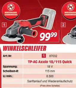 Zgonc TP-AG Axxio 18/115 Quick 18 V Angebot