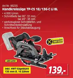 Zgonc Art.nr. 99235 handkreissäge tp-cs 18/136-c li bl Angebot